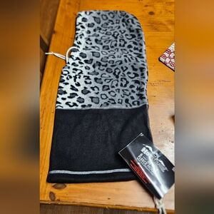 Leopard Print Gray and Black Face Mask